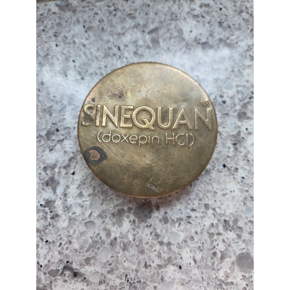 SINEQUAN DOXEPIN HCL ADVERTISEMENT BRASS MAGNIFYING GLASS